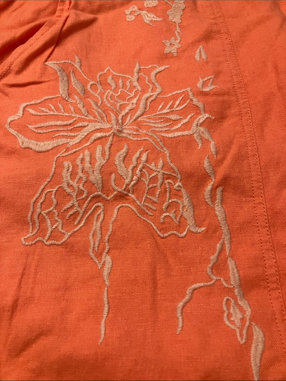 Anthropologie Pilcro orange linen wide leg elastic waist pants - Picture 2 of 6